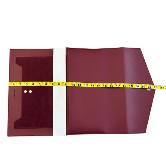 NWT Glass Ladder & Co. Burgundy Portfolio Clutch - Picture 6 of 8